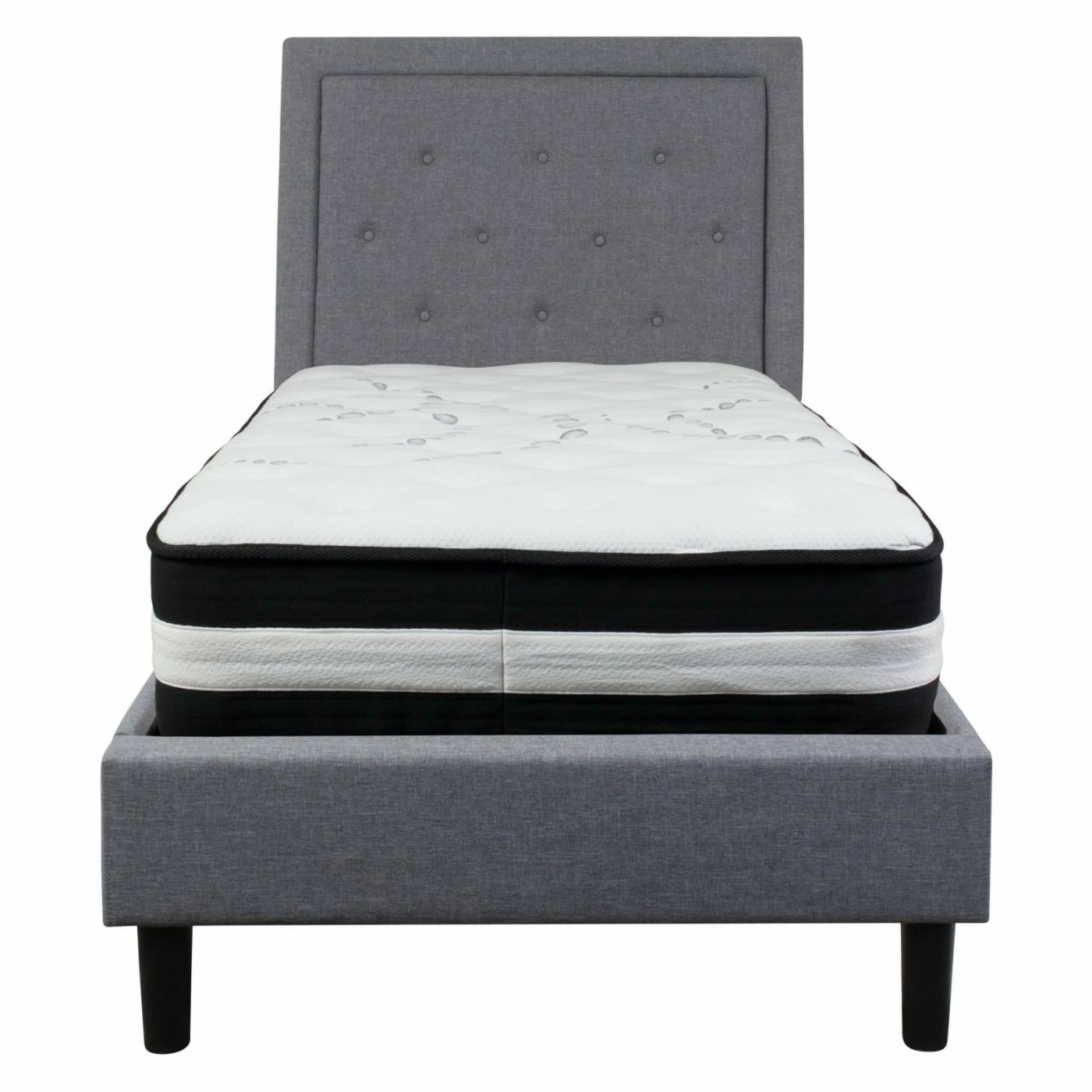 Best Pirce ⌛ King Flash Furniture Roxbury Tufted Upholstered Platform Bed With Pocket Spring Mattress ✔️ 11 Best Pirce ⌛ King Flash Furniture Roxbury Tufted Upholstered Platform Bed With Pocket Spring Mattress ✔️ - Image 9