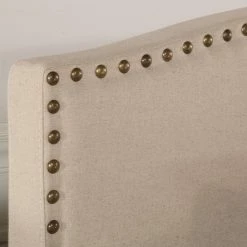 Promo 🎉 King Hillsdale Furniture Kerstein Nail Head Upholstered Panel Bed 🎁 -Beds Shop detail6HL4550