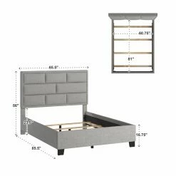 Cheapest 🌟 Queen Weston Home Raiden Upholstered Panel Bed 👏 -Beds Shop detail6HME3794