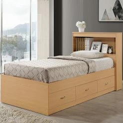 Discount ⭐ Twin Hodedah Imports Captain Bed With 3 Drawers 😉 -Beds Shop detail6HODE154