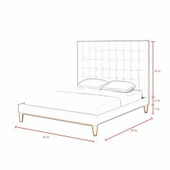 Best deal π€© Queen Inspired Home Scott Linen Upholstered Platform Bed π 19 Best deal π€© Queen Inspired Home Scott Linen Upholstered Platform Bed π -Beds Shop detail6INSP068