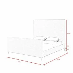 Best deal 🎁 King Inspired Home Gregory Linen Upholstered Platform Bed 🎉 -Beds Shop detail6INSP071