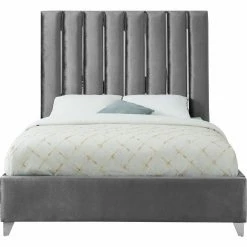 Best Pirce 🎁 King Meridian Furniture Inc Enzo Upholstered Panel Bed 👍 -Beds Shop detail6MERI593