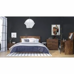 Flash Sale ❤️ Queen Nexera Nocce Platform Bed With Plank Effect Headboard 🛒 -Beds Shop detail6MFI752