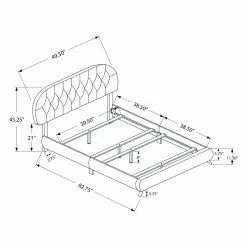 Cheapest 🧨 Queen Monarch Specialties Retro Tufted Faux Leather Upholstered Panel Bed 👍 -Beds Shop detail6MON1575