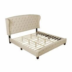 Brand new 🎁 Queen Nathaniel Home Jayce Upholstered Wingback Platform Bed ❤️ -Beds Shop detail6NATH074