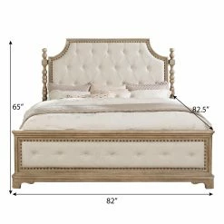 Best reviews of 🌟 King Roundhill Furniture Piraeus Upholstered Low Profile Bed With Nailhead Trim ✨ -Beds Shop detail6ROUN230