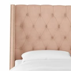 Top 10 🌟 California King Skyline Furniture Velvet Button Tufted Nailhead Wingback Upholstered Panel Bed 🥰 -Beds Shop detail6SKY2083