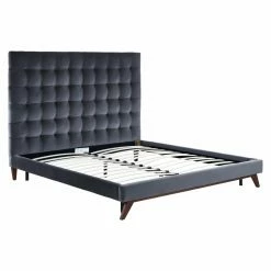 Best deal 🧨 Queen TOV Furniture Eden Velvet Upholstered Platform Bed 🛒 -Beds Shop detail6TOVF002