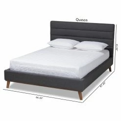 Hot Sale 🎉 King Baxton Studio Erlend Upholstered Platform Bed ✔️ -Beds Shop detail6WSI4590