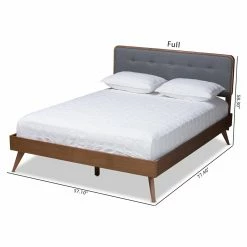 Best deal ⭐ King Baxton Studio Dilara Upholstered Wood Platform Bed 🔔 -Beds Shop detail6WSI4598