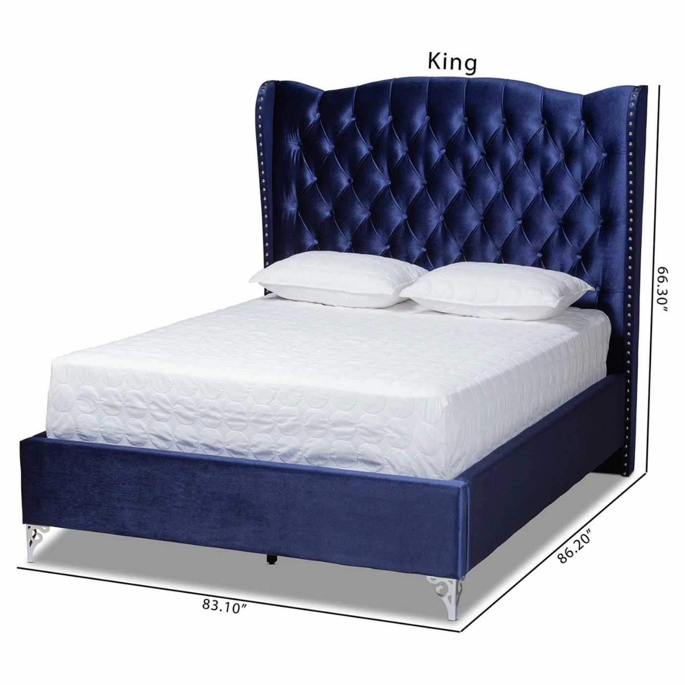 Best Sale π₯ King Baxton Studio Hanne Velvet Upholstered Wingback Bed π₯° 11 Best Sale π₯ King Baxton Studio Hanne Velvet Upholstered Wingback Bed π₯° - Image 9