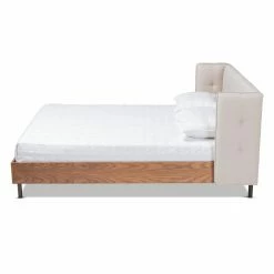 Discount 🧨 King Baxton Studio Catarina Mid-Century Modern Platform Bed 🔥 -Beds Shop detail6WSI4682