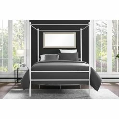 Discount 🥰 Mainstays Queen Metal Canopy Platform Bed 🌟 -Beds Shop detail7AMW1637