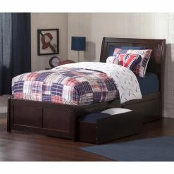 Outlet 🔔 Full/Double AFI Furnishings Portland Platform Bed With Matching Foot Board 😀 -Beds Shop detail7ATF898