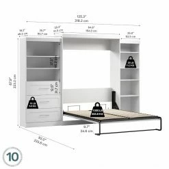 Discount π Queen Bestar Pur Murphy Wall Bed With One 5-Shelf And One 3-Drawer/Shelf Storage Unit π 21 Discount π Queen Bestar Pur Murphy Wall Bed With One 5-Shelf And One 3-Drawer/Shelf Storage Unit π -Beds Shop detail7BES563