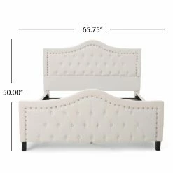 Flash Sale π HN Home Fargo Transitional Tufted Queen Bed With Nailhead Trim π 19 Flash Sale π HN Home Fargo Transitional Tufted Queen Bed With Nailhead Trim π -Beds Shop detail7BSHD3158