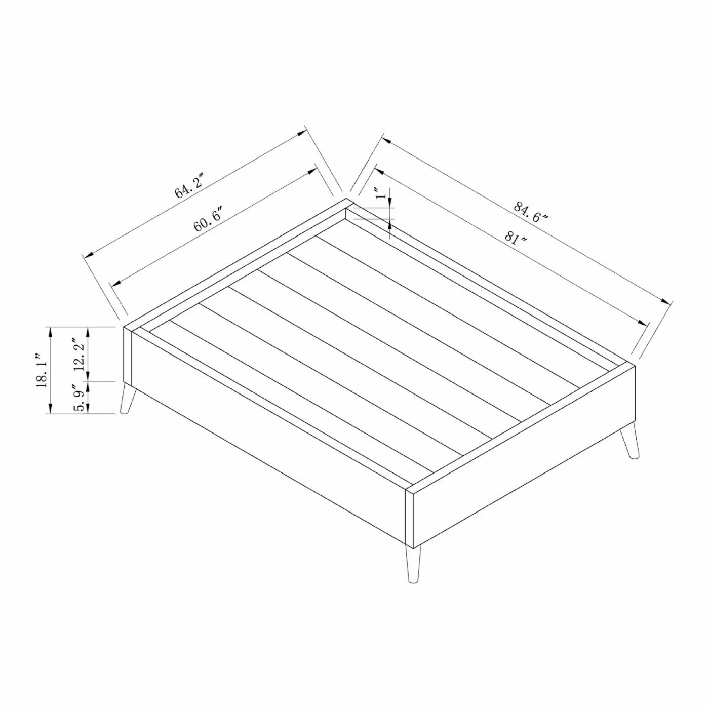 Best Sale π Queen Furniture Of America Rina Mid-Century Upholstered Foundation Bed - Yellow π 12 Best Sale π Queen Furniture Of America Rina Mid-Century Upholstered Foundation Bed - Yellow π - Image 10