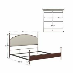 Best deal 🛒 Full/Double HN Home Ventura Transitional Upholstered Metal Standard Bed 🛒 -Beds Shop detail7HME2878