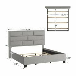 Cheapest 🌟 Queen Weston Home Raiden Upholstered Panel Bed 👏 -Beds Shop detail7HME3794