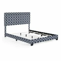 Best Sale 💯 King Right2Home Marine Quatrefoil Upholstered Platform Bed With Nailhead Trim 😉 -Beds Shop detail7HOMM1964