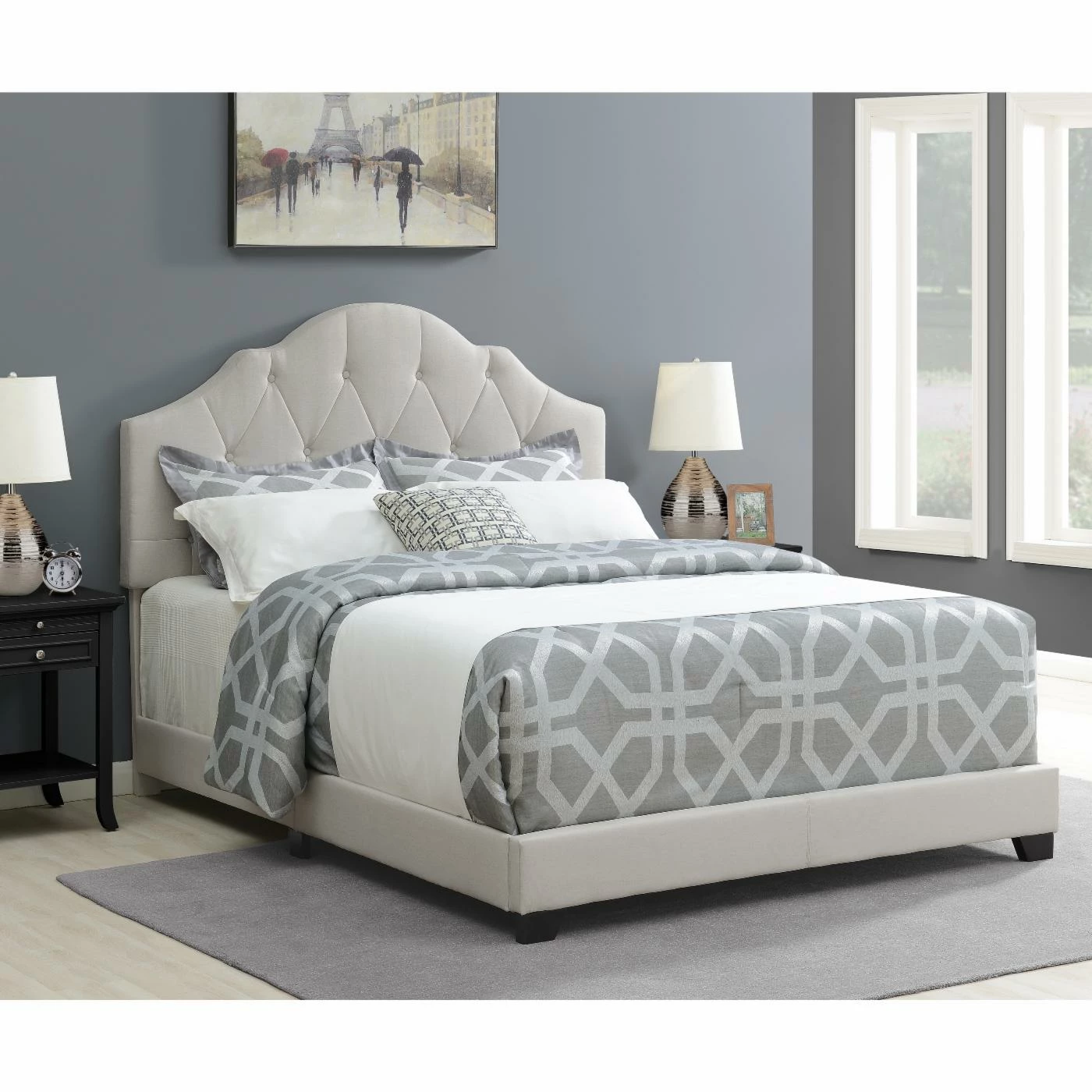Deals ❤️ King HomeFare Upholstered Camelback Low Profile Bed ❤️ 12 Deals ❤️ King HomeFare Upholstered Camelback Low Profile Bed ❤️ - Image 10