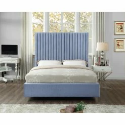 Budget 🎁 King Meridian Furniture Inc Candace Upholstered Low Profile Bed 😀 -Beds Shop detail7MERI592