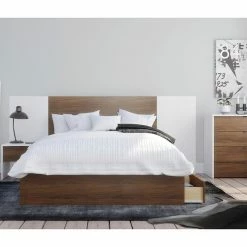 Best Pirce 🌟 Queen Nexera Foliage Extended Storage Platform Bed With Nightstand 😍 -Beds Shop detail7MFI793