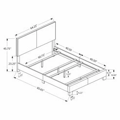 Budget 🧨 Queen Monarch Specialties Marian Upholstered Bed 👍 -Beds Shop detail7MON1251