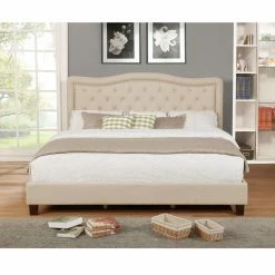 Best Sale ✨ Queen Nathaniel Home Angelina Upholstered Platform Bed 🤩 -Beds Shop detail7NATH075