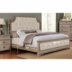 Best reviews of 🌟 King Roundhill Furniture Piraeus Upholstered Low Profile Bed With Nailhead Trim ✨ -Beds Shop detail7ROUN230