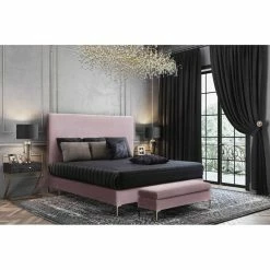 Discount ⭐ Queen TOV Furniture Delilah Velvet Upholstered Platform Bed 🎉 -Beds Shop detail7TOVF506
