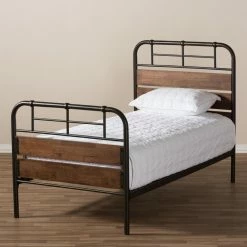 Outlet 🥰 Twin HN Home Stratford Modern Farmhouse Wood Platform Bed 🌟 -Beds Shop detail7WSI3597