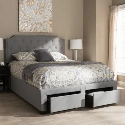 Discount ❤️ King Baxton Studio Aubrianne Storage Platform Bed 🎉 -Beds Shop detail7WSI3931