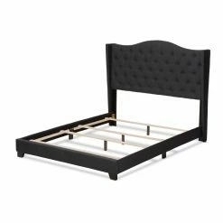 Cheap 🎁 Queen HN Home Pearland Transitional Upholstered Low Profile Bed ❤️ -Beds Shop detail7WSI4038