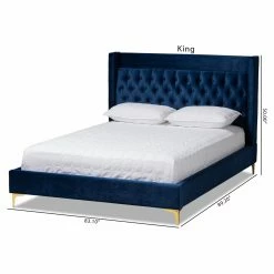 Promo 🎉 King Baxton Studio Valery Upholstered Platform Bed 😍 -Beds Shop detail7WSI4392
