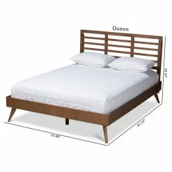 Best reviews of ✨ Queen HN Home Krier Mid-Century Modern Wood Platform Bed 💯 -Beds Shop detail7WSI4596