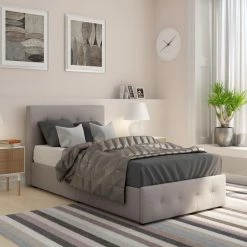 Outlet ✨ Full/Double DHP Rose Upholstered Platform Bed With Storage 👏 -Beds Shop detailAMW1492