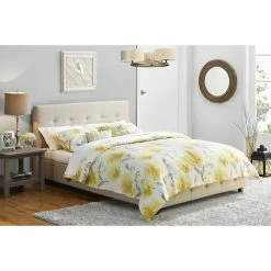 Cheapest 🌟 King DHP Rose Upholstered Platform Bed 🎉 -Beds Shop detailAMW862