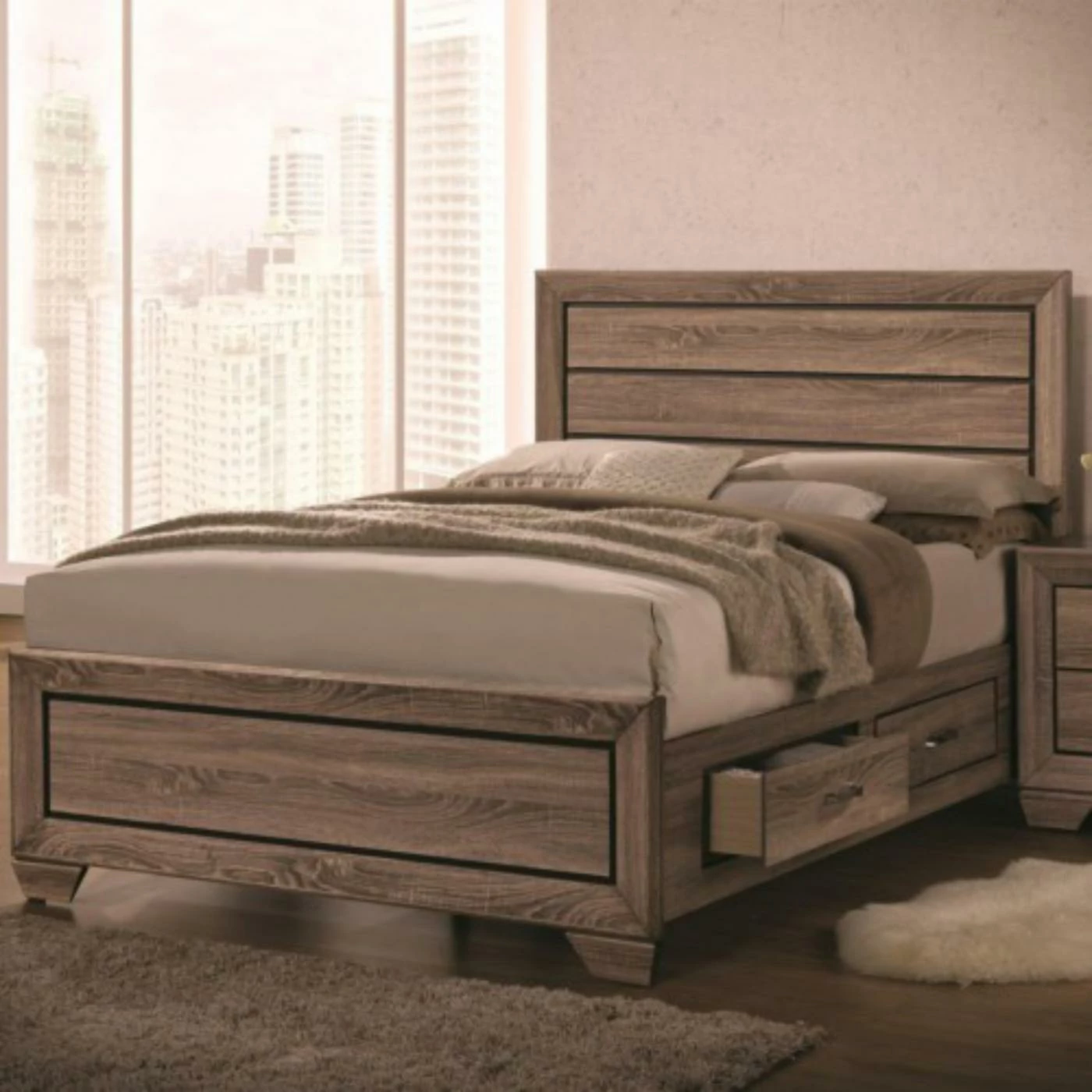 Best Sale π King Coaster Furniture Kauffman Panel Storage Bed 𧨠5 Best Sale π King Coaster Furniture Kauffman Panel Storage Bed 𧨠- Image 3