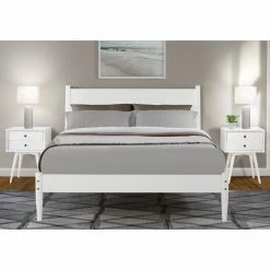 Promo 😍 King Camaflexi Mid-Century Platform Bed With Panel Headboard 😀 -Beds Shop detailECOF142