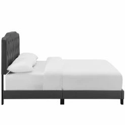 Hot Sale 😀 King Modway Amelia Faux Leather Upholstered Tufted Panel Bed 🔥 -Beds Shop detailEEI2390