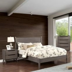 Hot Sale ❤️ California King Furniture Of America Adina I Mid Century Modern Platform Bed 😍 -Beds Shop detailENLB4464