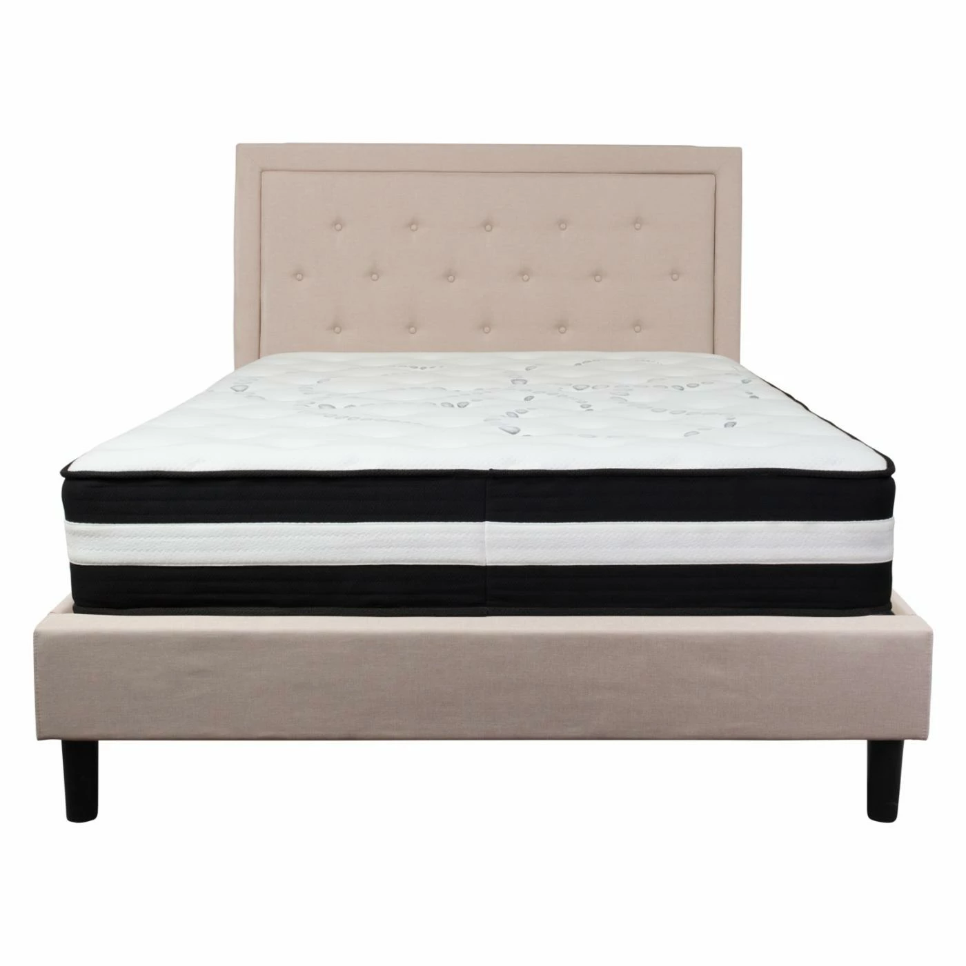 Best Pirce ⌛ King Flash Furniture Roxbury Tufted Upholstered Platform Bed With Pocket Spring Mattress ✔️ 5 Best Pirce ⌛ King Flash Furniture Roxbury Tufted Upholstered Platform Bed With Pocket Spring Mattress ✔️ - Image 3