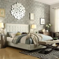 Wholesale ⌛ King Chelsea Lane Inspire Q Capehart Upholstered Wingback Low Profile Bed 🤩 -Beds Shop detailHME2502