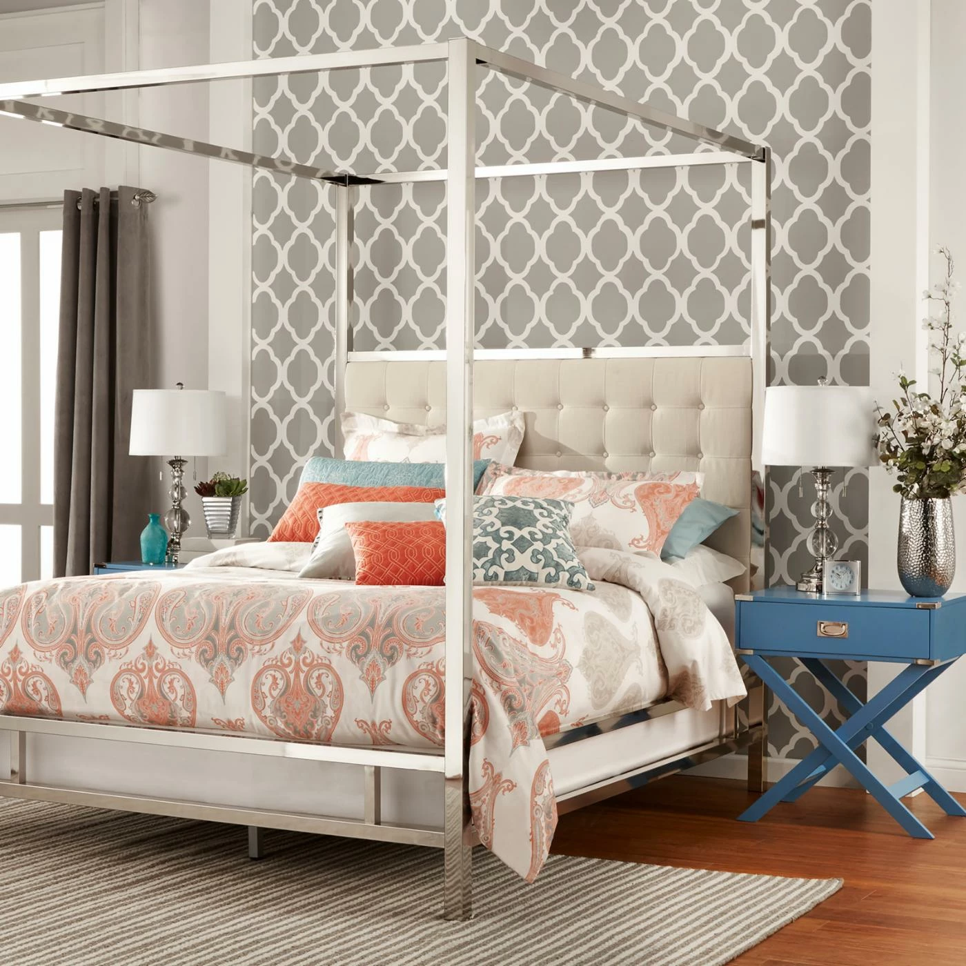 Hot Sale βοΈ King Weston Home Umberton Square Tufted Canopy Bed π 5 Hot Sale βοΈ King Weston Home Umberton Square Tufted Canopy Bed π - Image 3