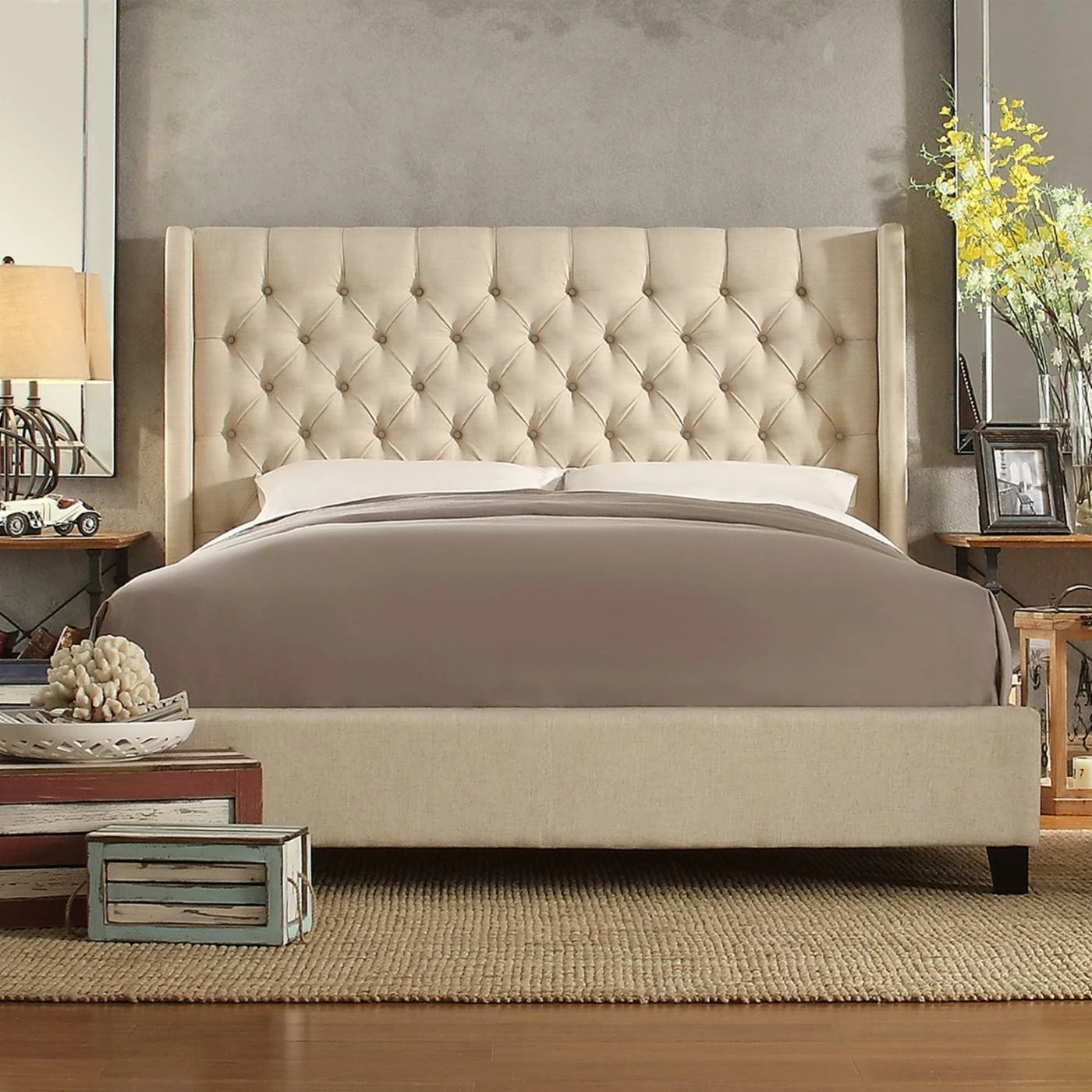 Discount π King HumbleNest Homestead Wingback Tufted Upholstered Platform Bed π₯ 5 Discount π King HumbleNest Homestead Wingback Tufted Upholstered Platform Bed π₯ - Image 3