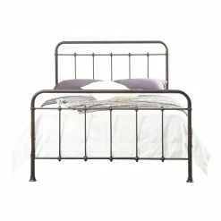 Wholesale 👏 HomeFare Curved Finial Frame Metal Panel Bed - King 🥰 -Beds Shop detailHOMM2256