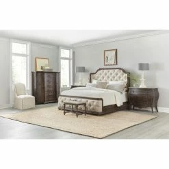 Cheapest 🔥 Hooker Furniture Traditions Upholstered Panel Bed - Maduro - King 🥰 -Beds Shop detailHOOK6363