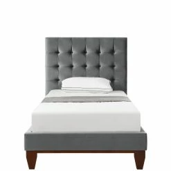 Best Sale ✨ Queen Inspired Home Scott Velvet Button Tufted Platform Bed 🤩 -Beds Shop detailINSP165